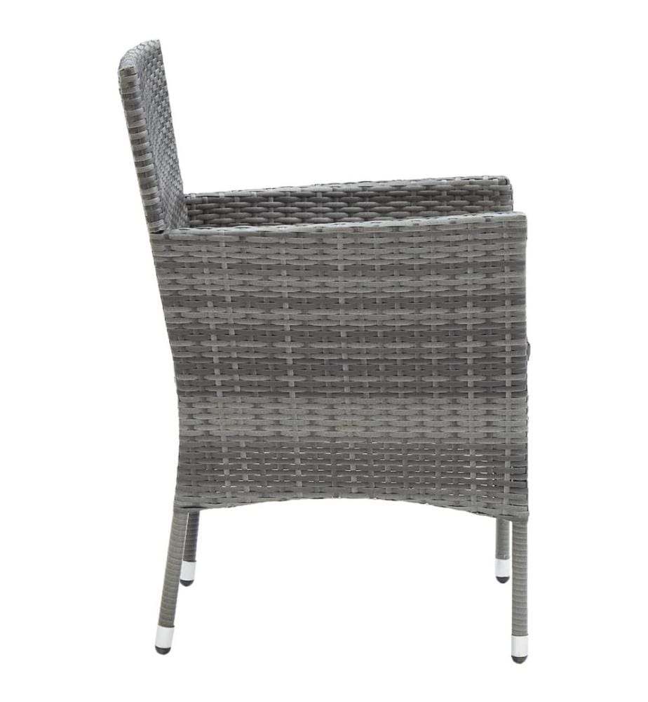 Garten-Essstühle 4 Stk. Poly Rattan Grau