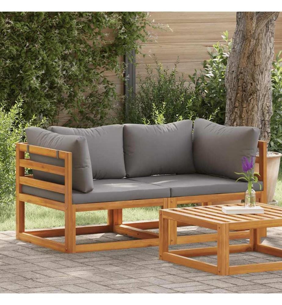 Modular-Ecksofas 2 Stk. mit Auflagen Dunkelgrau
