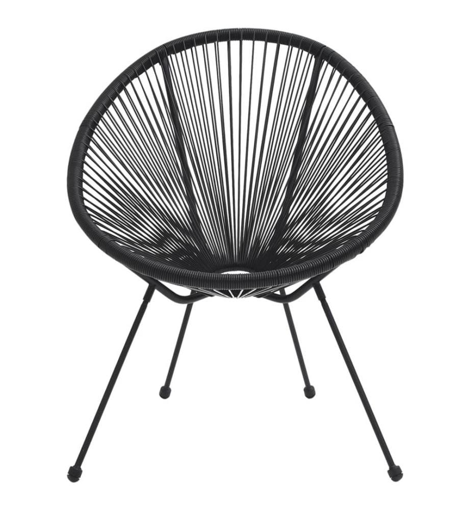 Moon-Gartenstühle 2 Stk. Rattan Schwarz