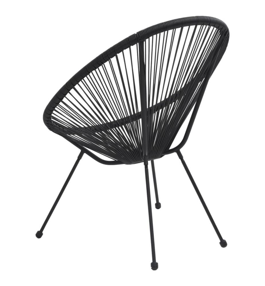 Moon-Gartenstühle 2 Stk. Rattan Schwarz