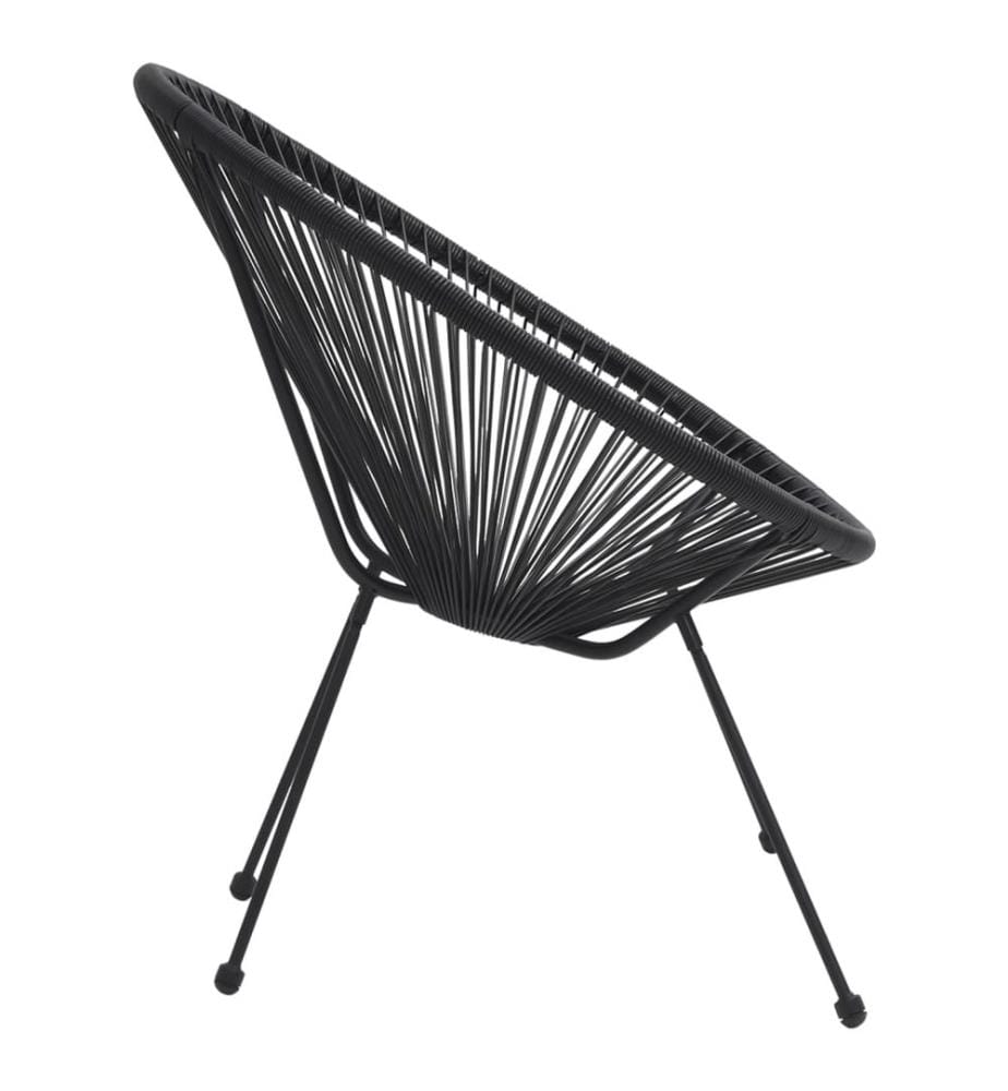 Moon-Gartenstühle 2 Stk. Rattan Schwarz