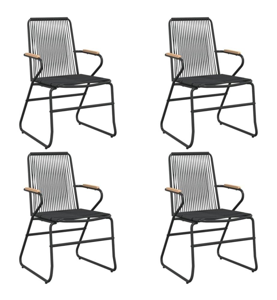 Gartenstühle 4 Stk. Schwarz 58x59x85,5 cm PVC Rattan