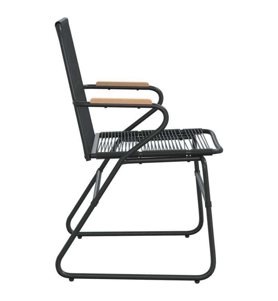 Gartenstühle 4 Stk. Schwarz 58x59x85,5 cm PVC Rattan
