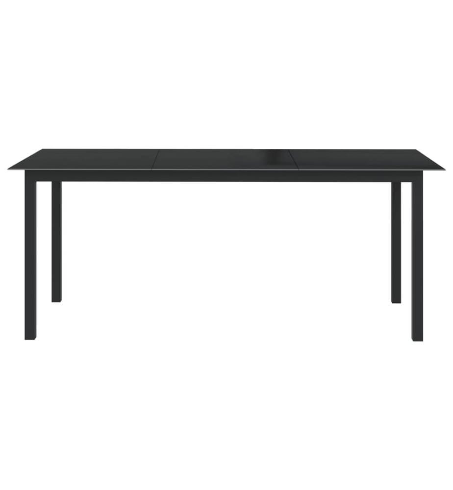 Gartentisch Schwarz 190x90x74 cm Aluminium und Glas