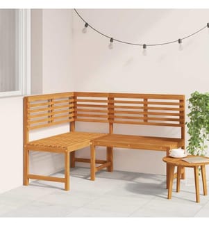 Garten-Eckbank 140 cm Massivholz Akazie