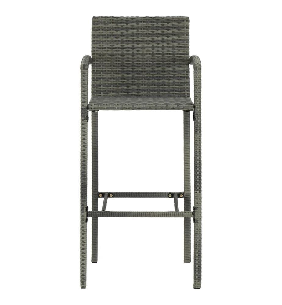 Barhocker 4 Stk. Grau Poly Rattan