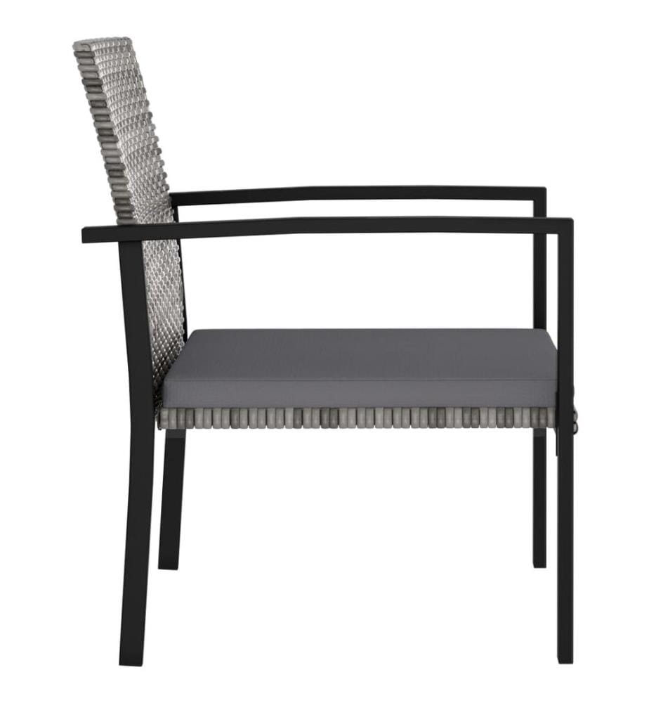 Garten-Essstühle 4 Stk. Poly Rattan Grau
