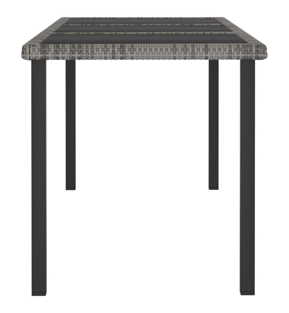 Garten-Esstisch Grau 180x70x73 cm Poly Rattan