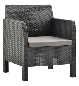 Gartenstuhl mit Kissen Anthrazit 63x65x76 cm PP Rattan