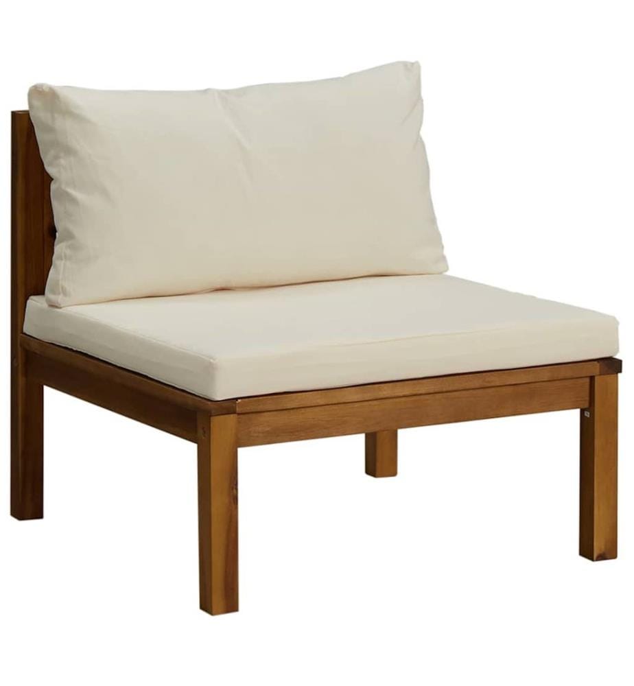 Canapé de milieu sectionnel avec coussin blanc crème Acacia