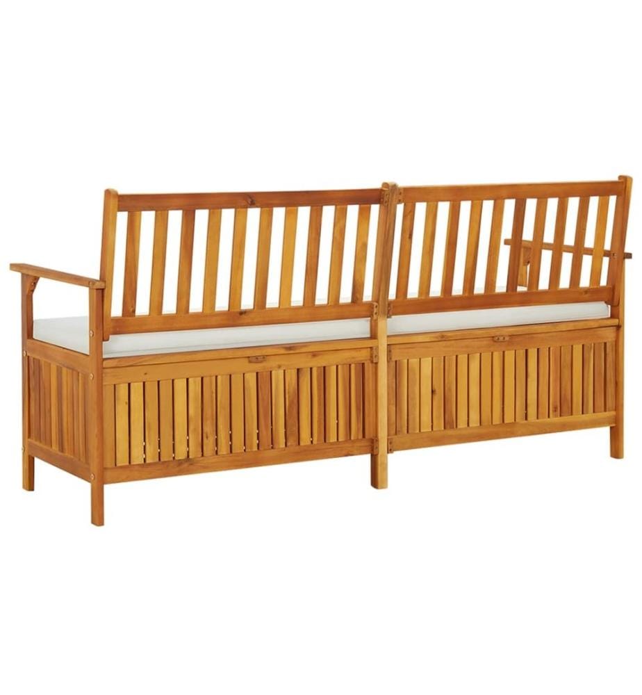 Banc de rangement avec coussin 170 cm Bois d'acacia solide