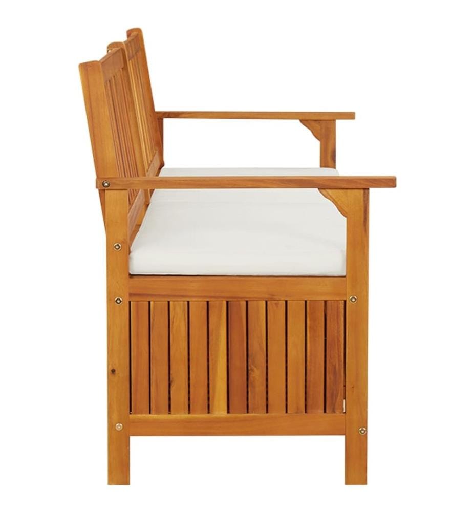Banc de rangement avec coussin 170 cm Bois d'acacia solide
