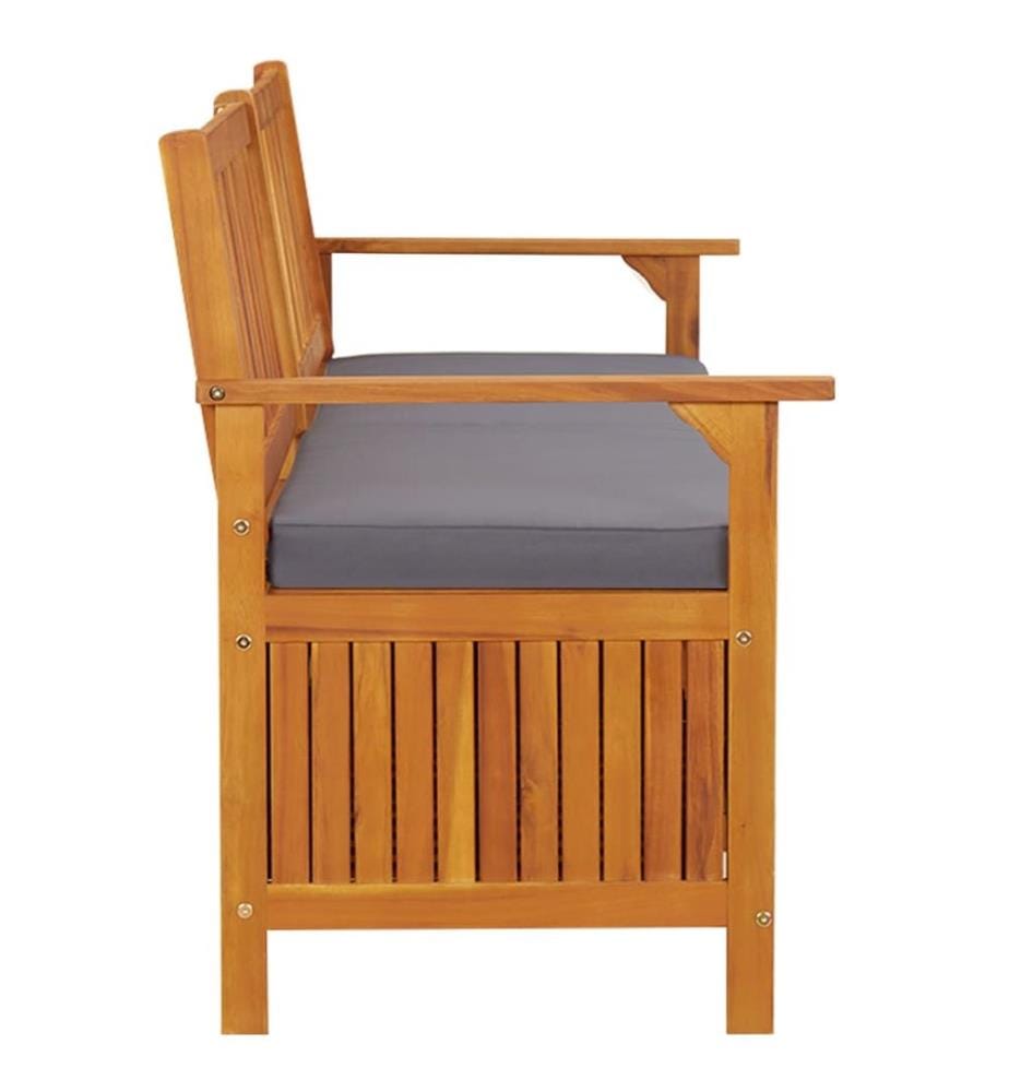 Banc de rangement avec coussin 170 cm Bois d'acacia solide