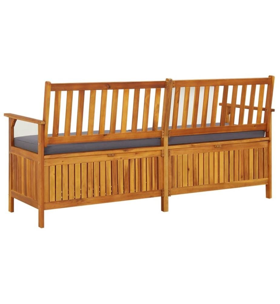 Banc de rangement avec coussin 170 cm Bois d'acacia solide
