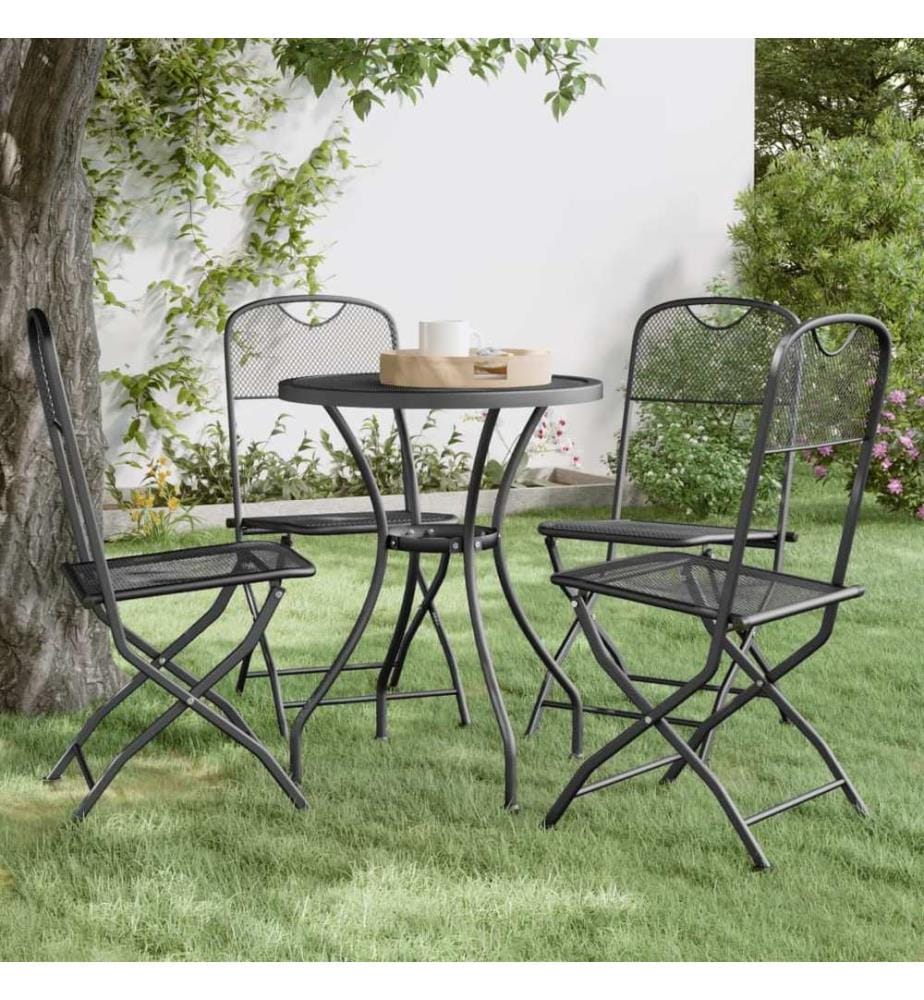 Klappbare Gartenstühle 4 Stk. Streckgitter Anthrazit