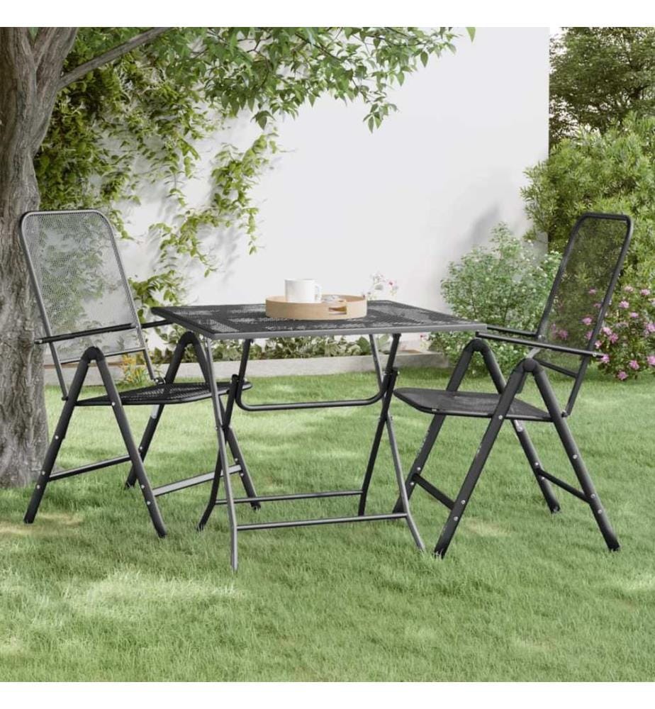 Gartentisch 80x80x72 cm Streckmetall Anthrazit