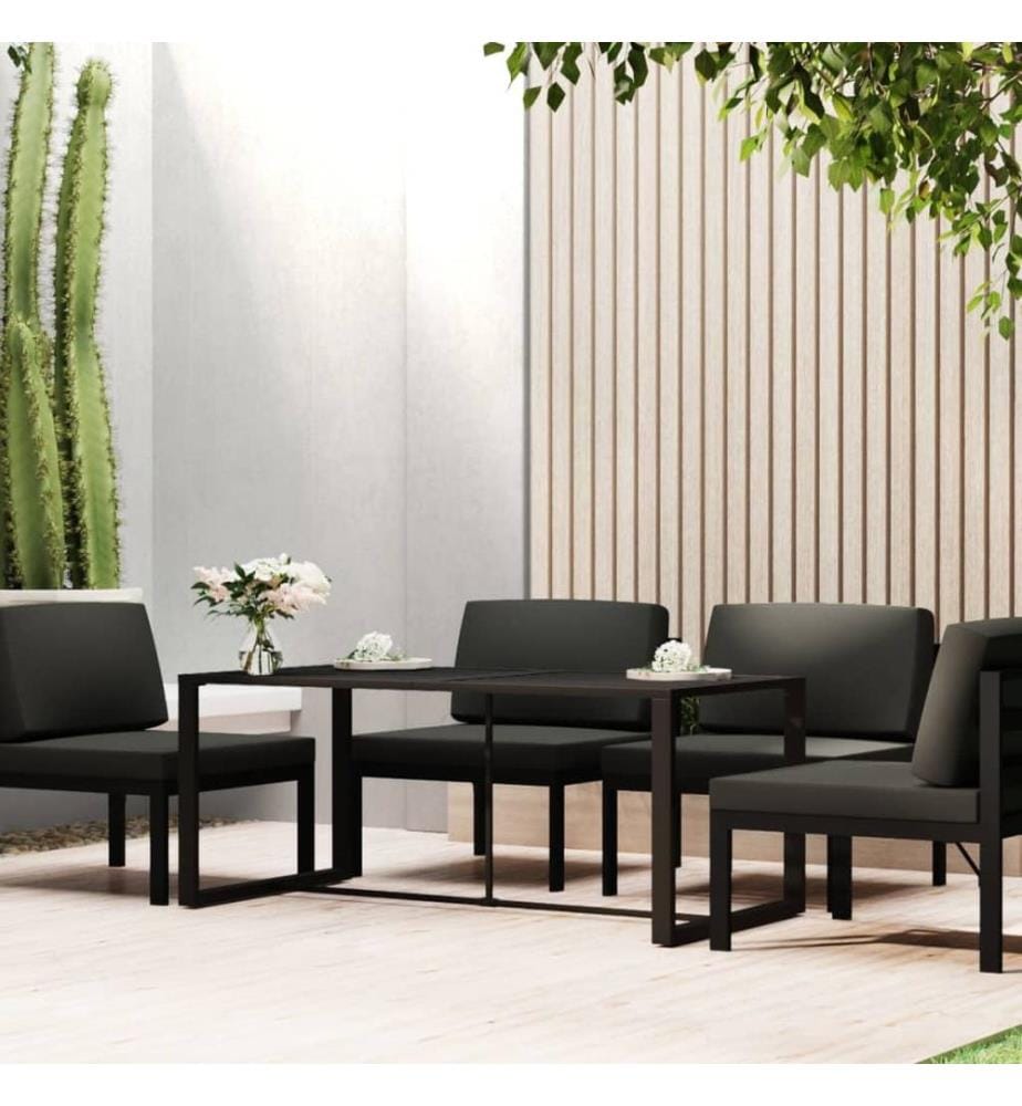 Garten-Esstisch Anthrazit 120x60x66 cm Aluminium