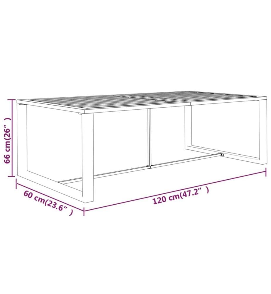 Garten-Esstisch Anthrazit 120x60x66 cm Aluminium