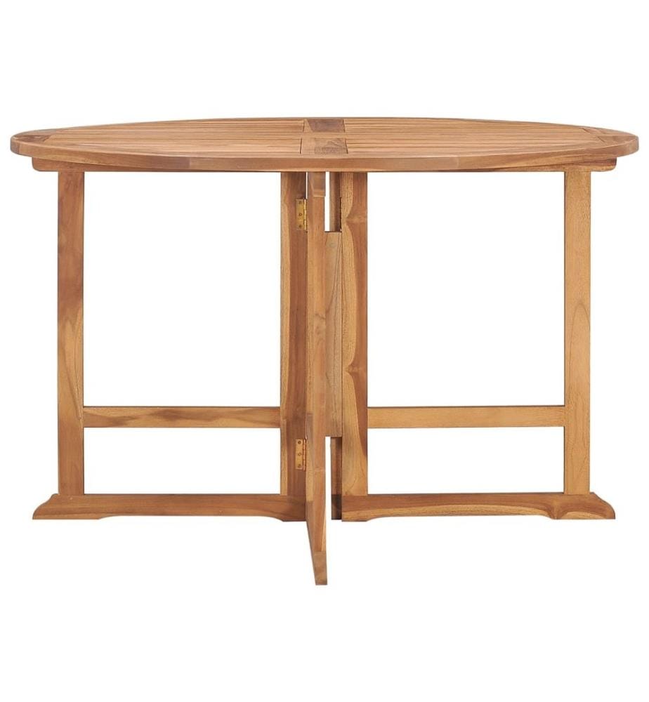 Garten-Esstisch Klappbar Ø110x75 cm Massivholz Teak