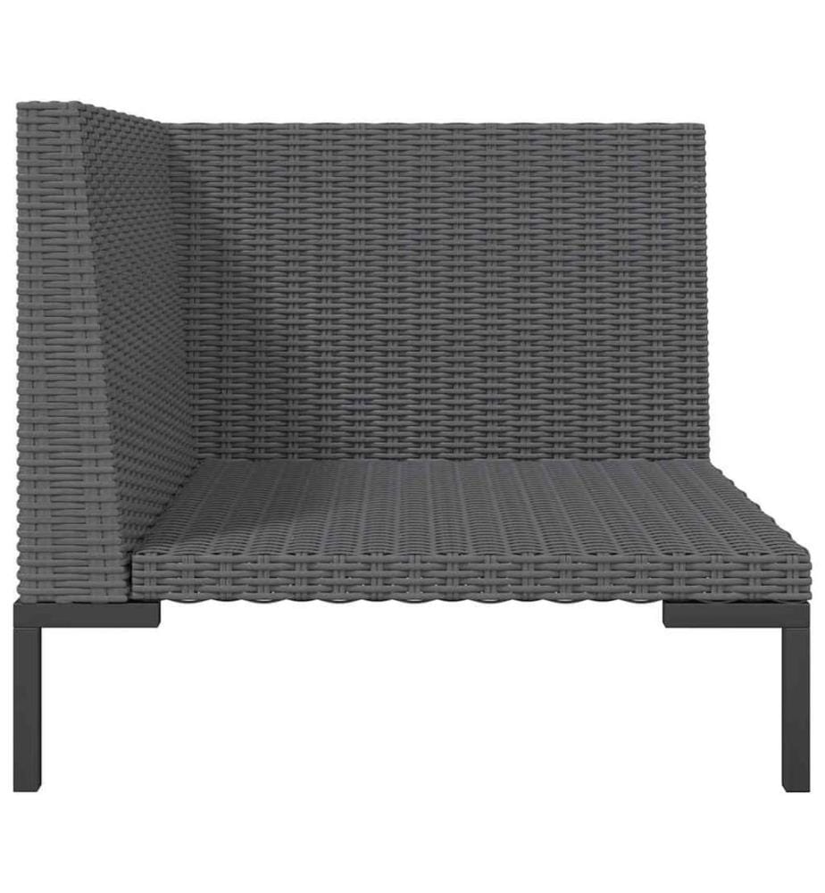 Gartensofa mit Kissen Halbrundes Poly Rattan