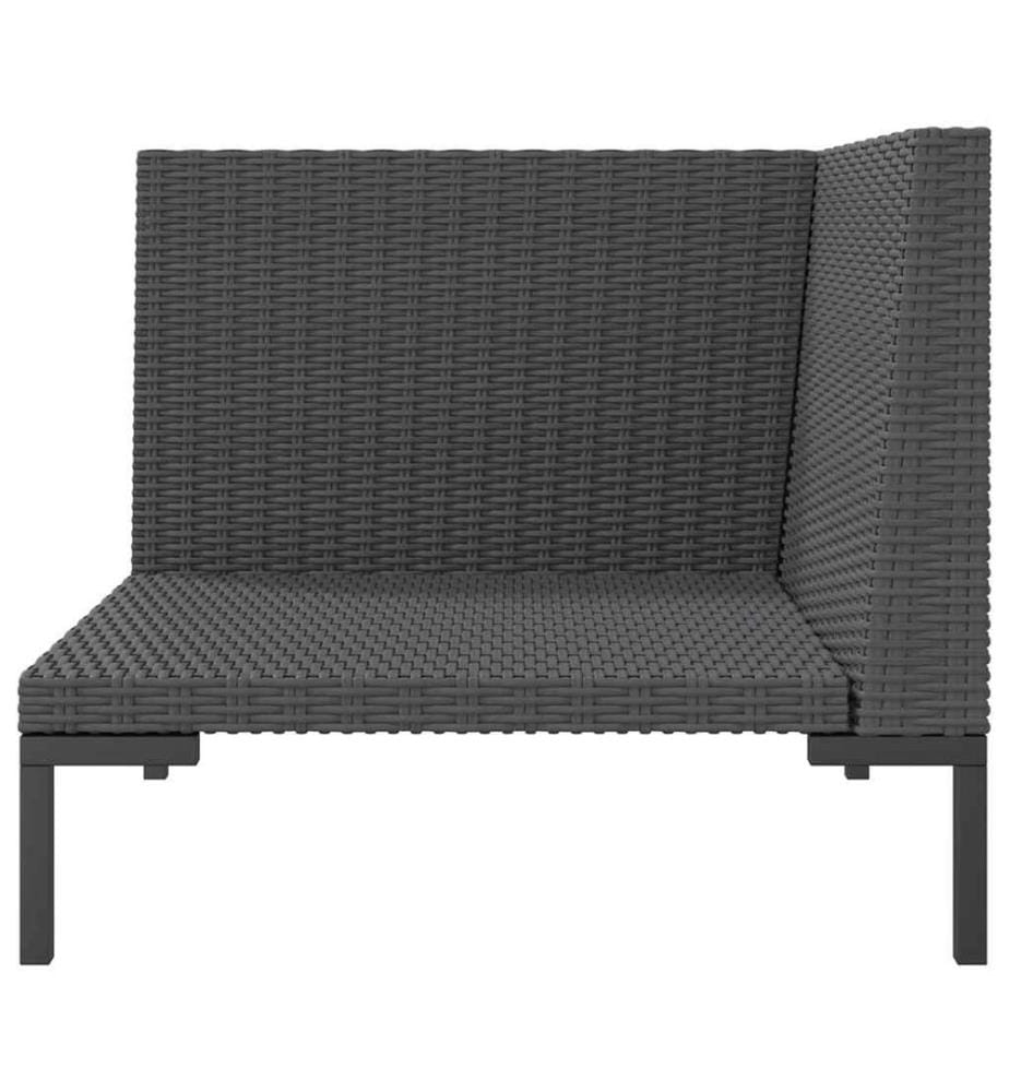Gartensofa mit Kissen Halbrundes Poly Rattan