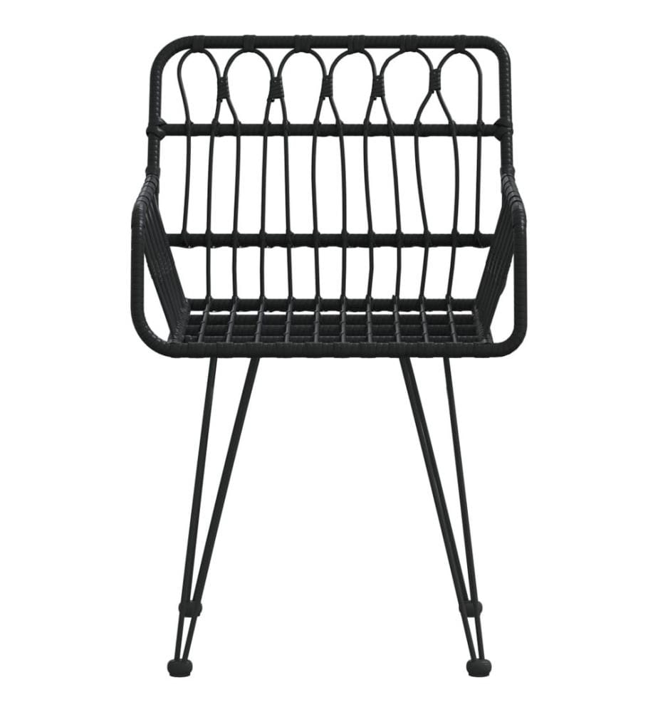Gartenstühle 2 Stk. mit Armlehnen Schwarz 56x64x80 cm PE-Rattan