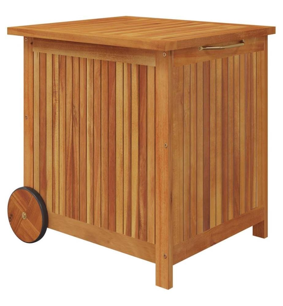 Gartentruhe mit Rollen 60x50x58 cm Massivholz Akazie