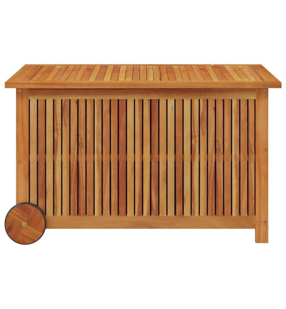 Gartentruhe mit Rollen 90x50x58 cm Massivholz Akazie