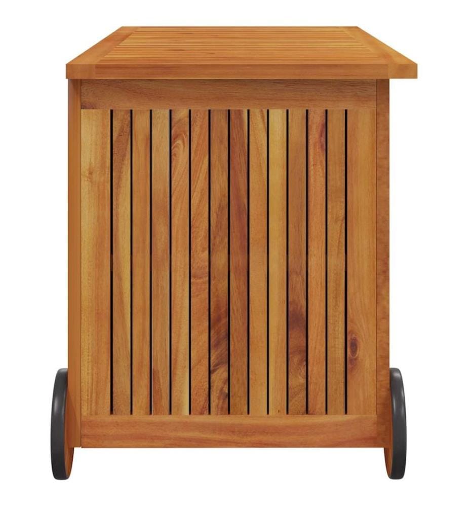 Gartentruhe mit Rollen 90x50x58 cm Massivholz Akazie