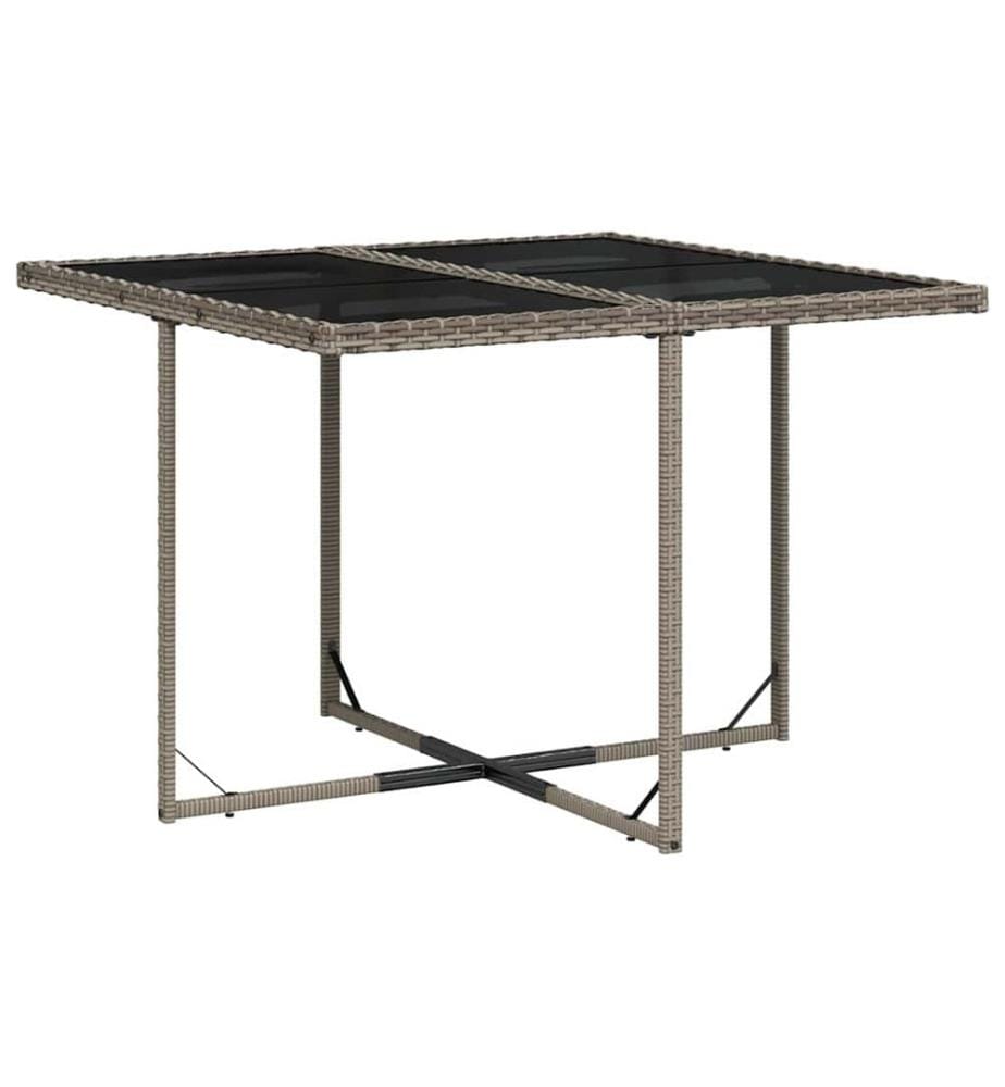5-tlg. Garten-Essgruppe mit Kissen Grau Poly Rattan