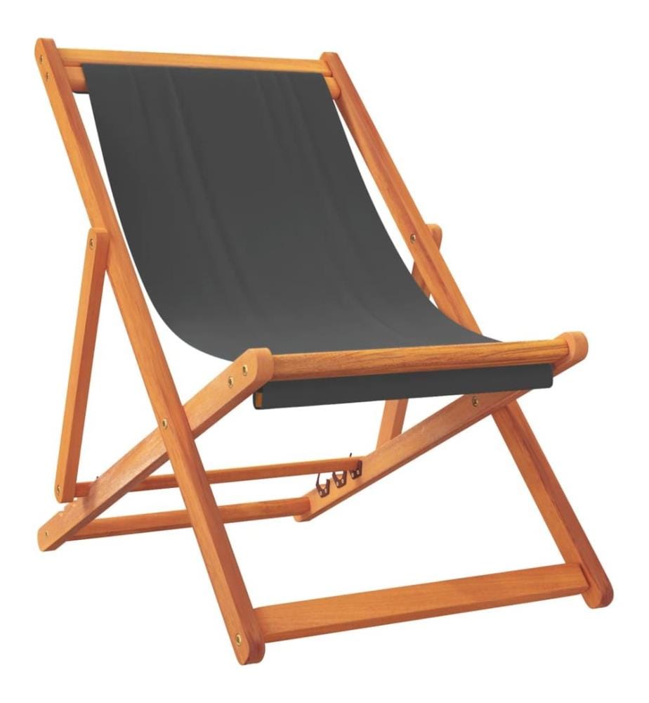 Strandstühle 2 Stk. Klappbar Grau Stoff
