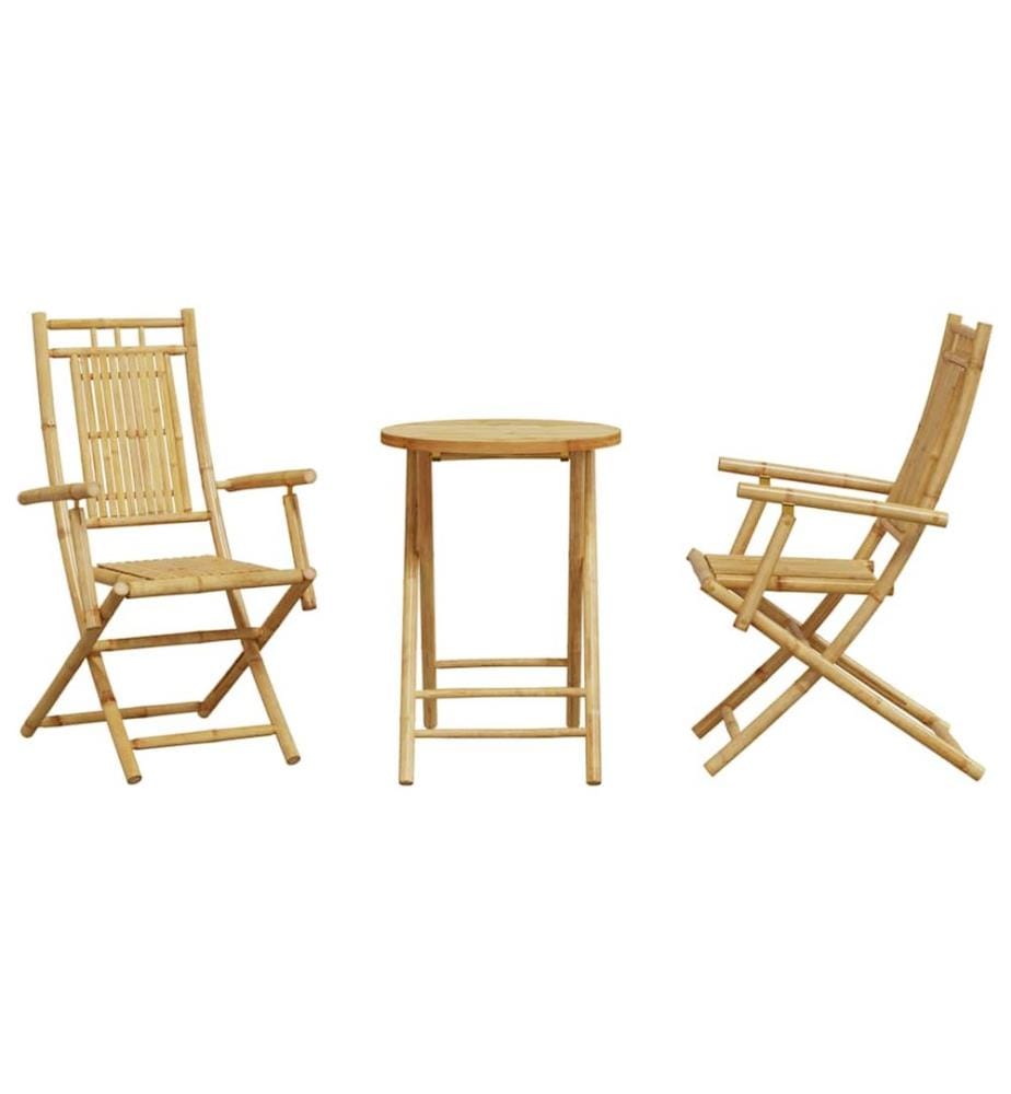 3-tlg. Bistro-Set Bambus