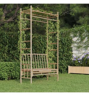 Gartenbank mit Pergola 116 cm Bambus