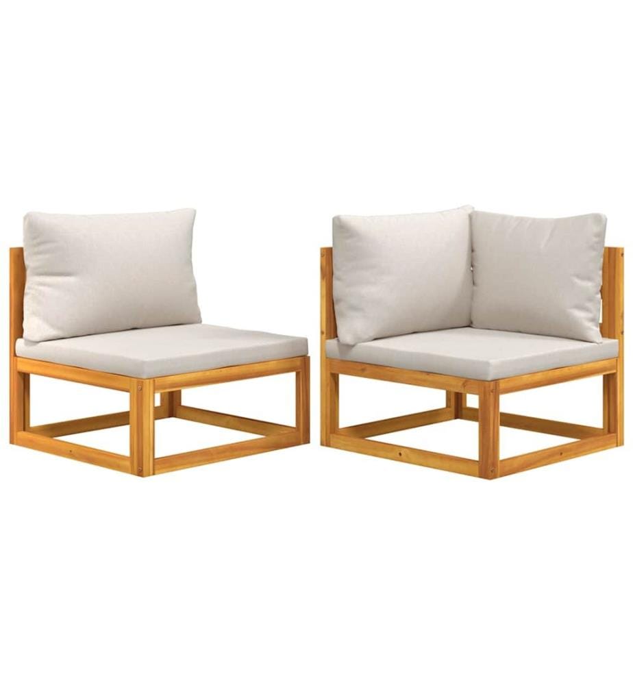 2-tlg. Garten-Sofa-Set mit Kissen Massivholz Akazie