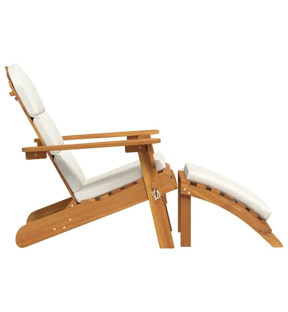Chaise de jardin Adirondack et repose-pieds bois massif acacia
