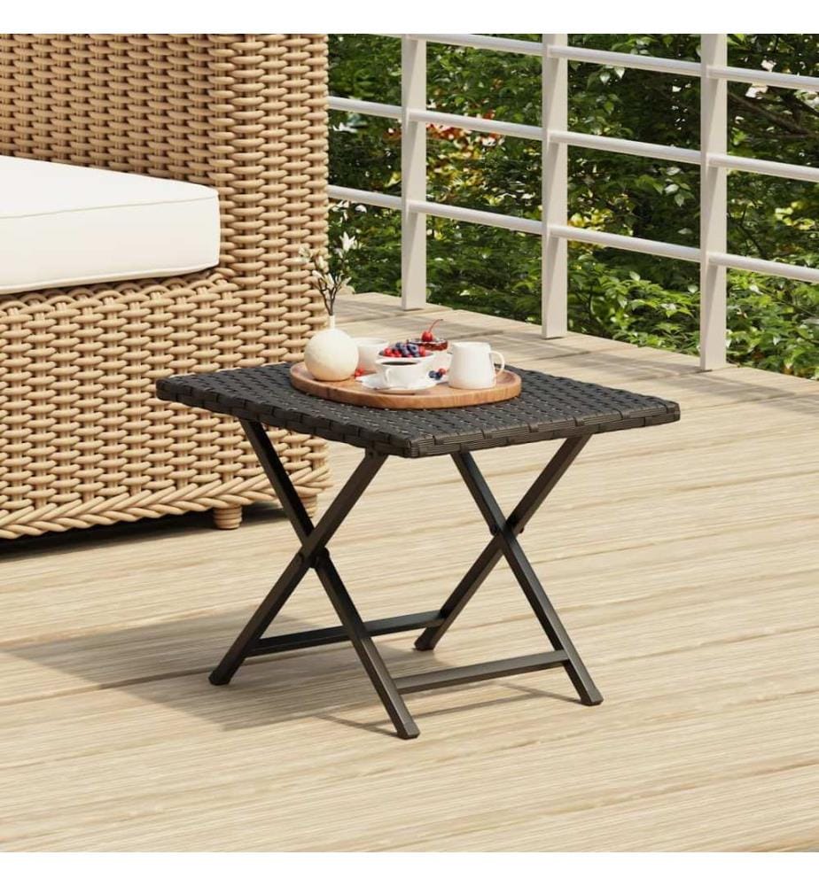 Klapptisch Schwarz 45x35x32 cm Poly Rattan