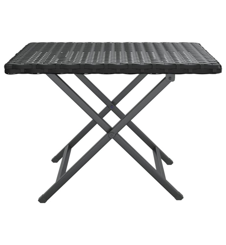 Klapptisch Schwarz 45x35x32 cm Poly Rattan