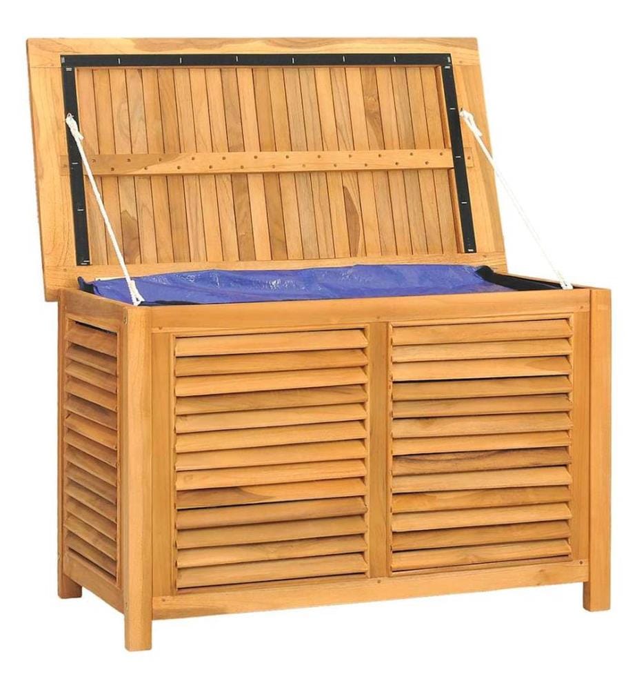 Gartenbox mit Beutel 90x50x58 cm Massivholz Teak