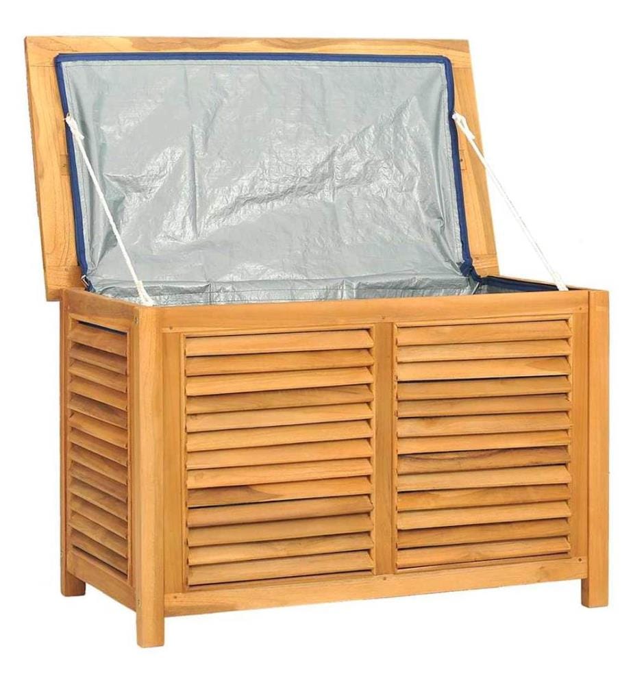 Gartenbox mit Beutel 90x50x58 cm Massivholz Teak