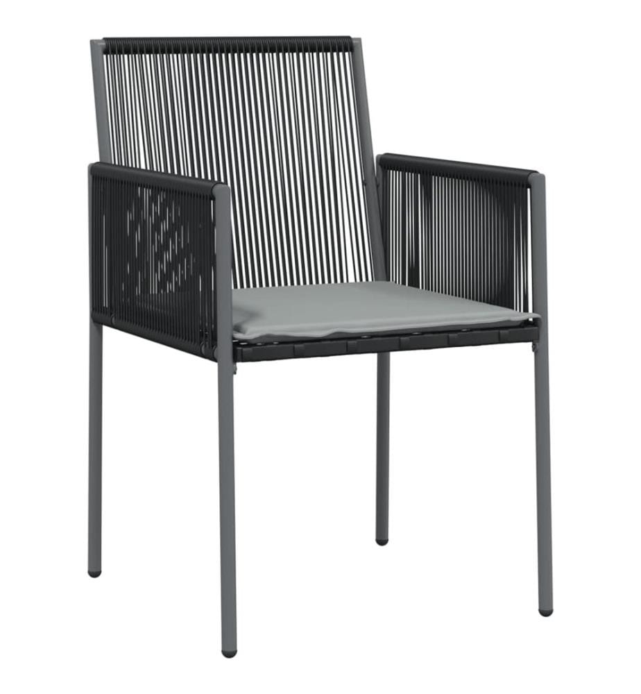 Gartenstühle mit Kissen 2 Stk. Schwarz 54x60,5x83,5 cm