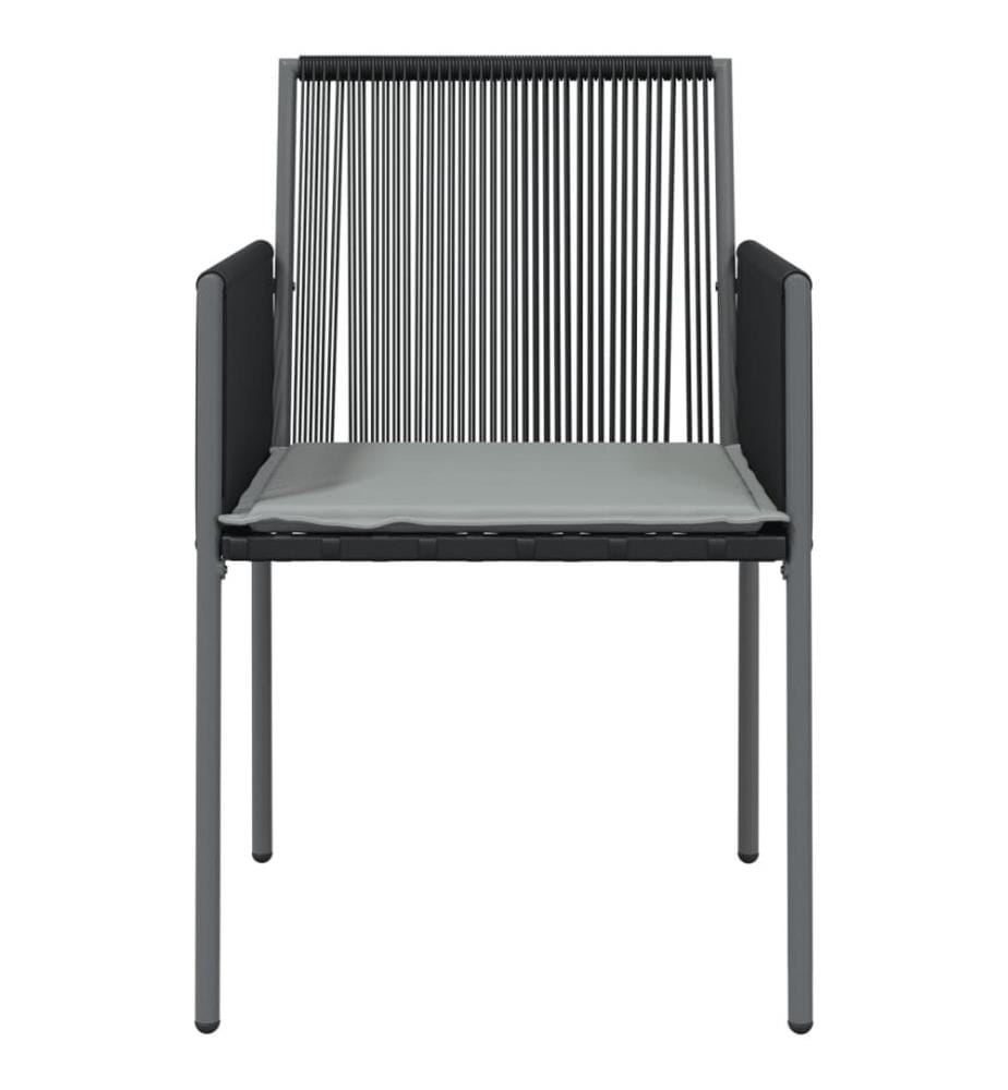 Gartenstühle mit Kissen 2 Stk. Schwarz 54x60,5x83,5 cm
