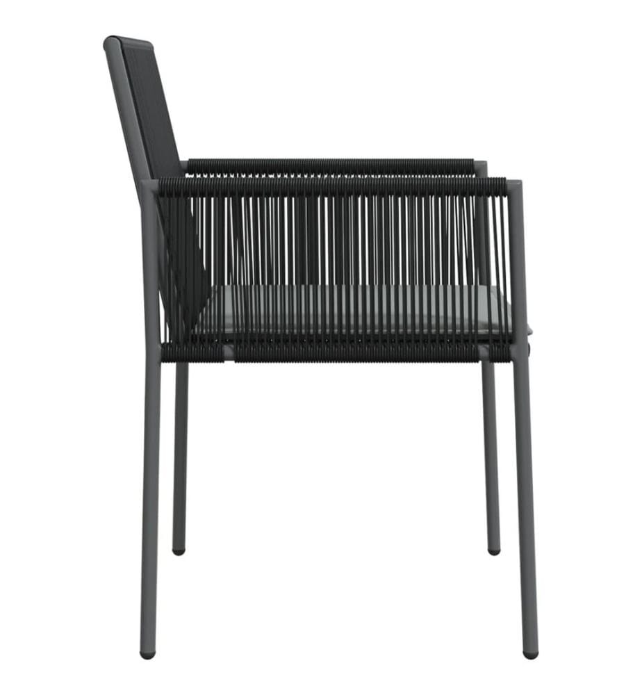 Gartenstühle mit Kissen 2 Stk. Schwarz 54x60,5x83,5 cm