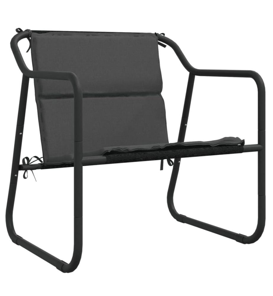 3-tlg. Garten-Lounge-Set mit Kissen Anthrazit Stahl