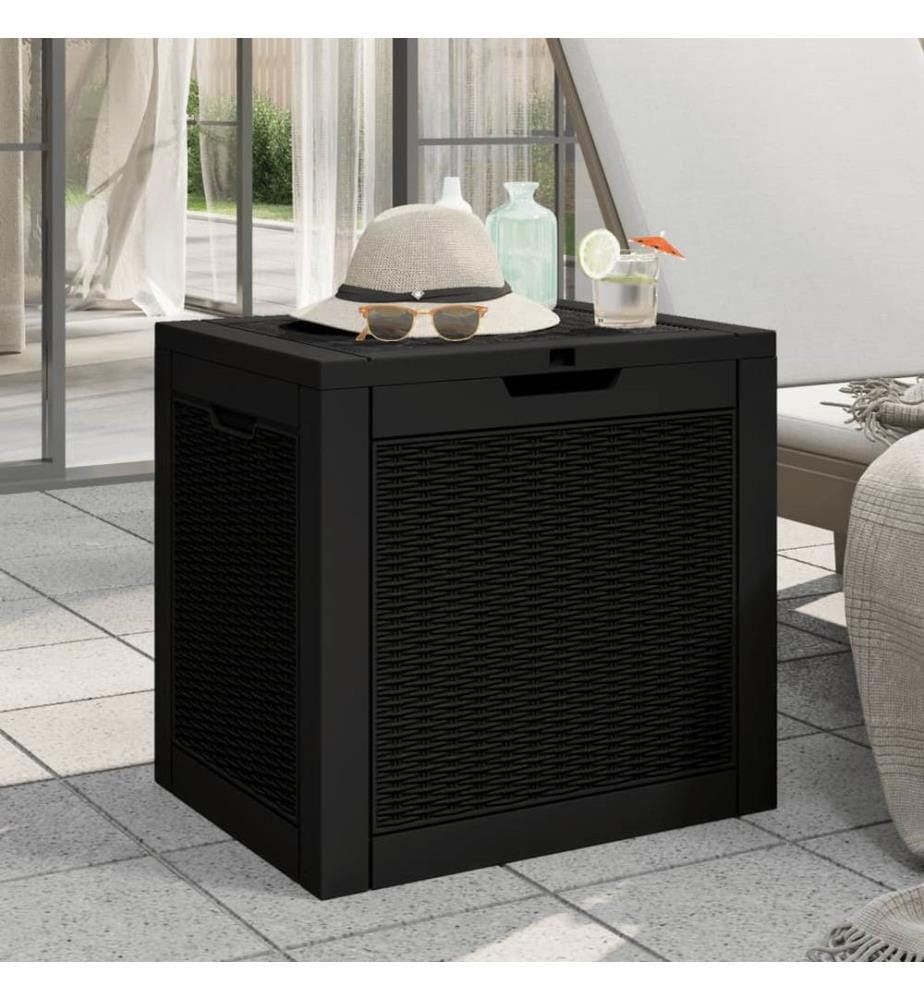 Boîte de stockage de jardin noir 55,5x43x53 cm polypropylène