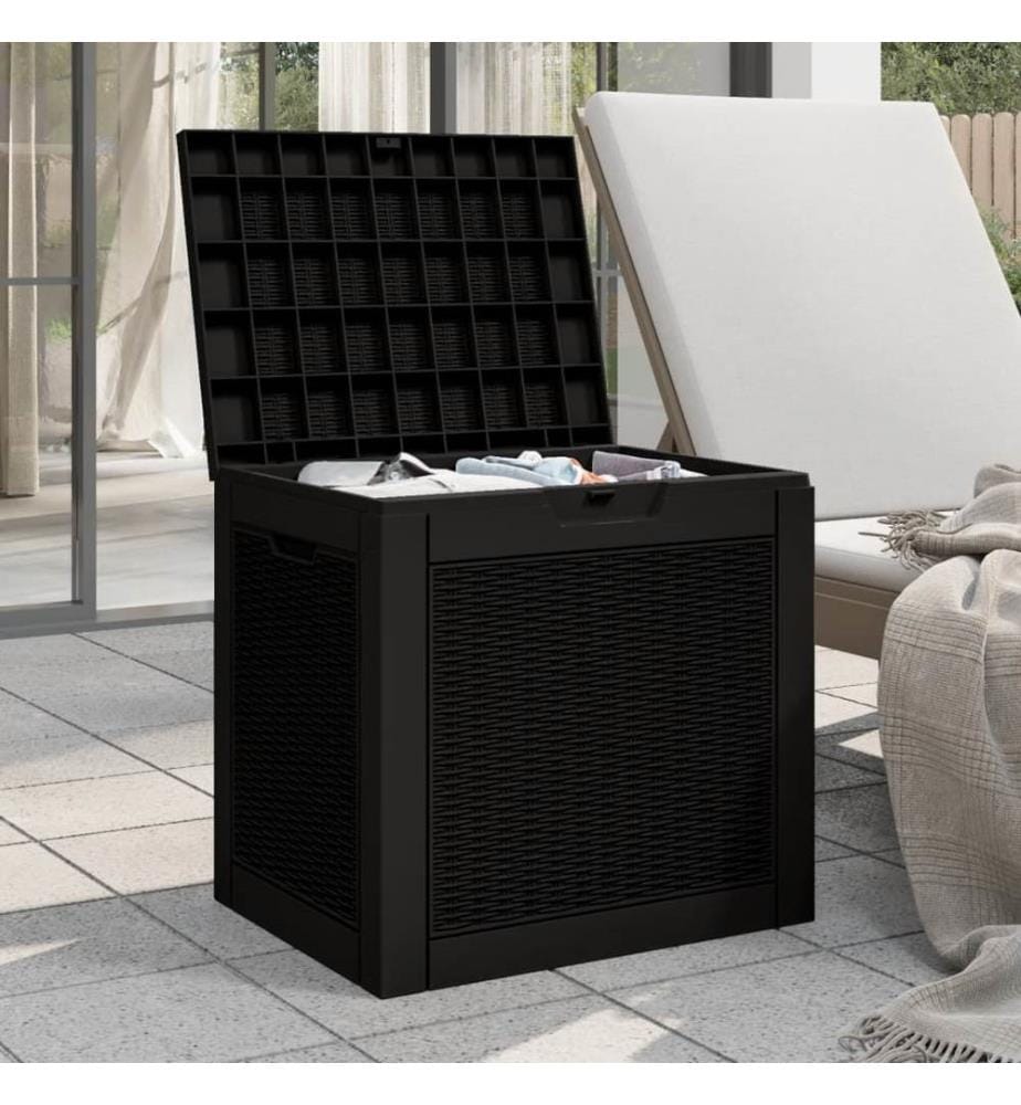 Boîte de stockage de jardin noir 55,5x43x53 cm polypropylène