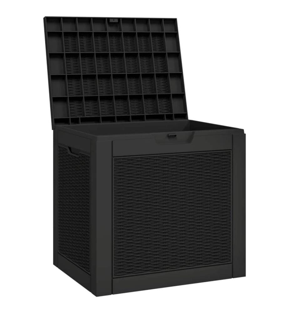Boîte de stockage de jardin noir 55,5x43x53 cm polypropylène