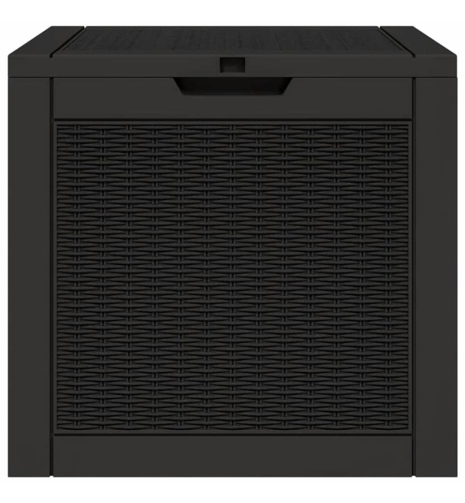 Boîte de stockage de jardin noir 55,5x43x53 cm polypropylène