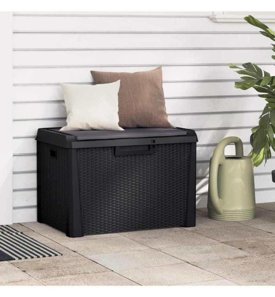 Gartentruhe mit Sitzkissen Anthrazit 125 L PP