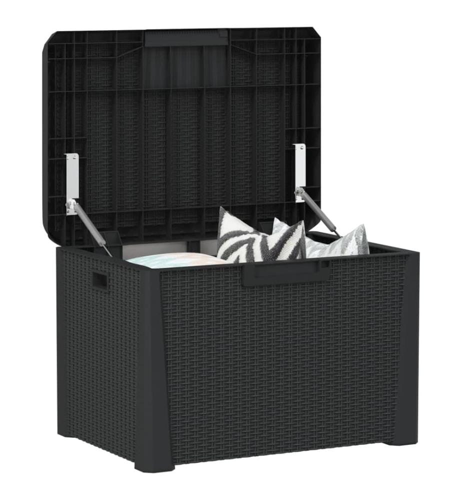 Gartentruhe mit Sitzkissen Anthrazit 125 L PP