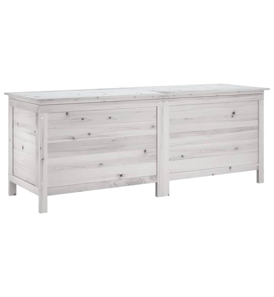 Gartentruhe Weiss 150x50x56,5 cm Massivholz Tanne